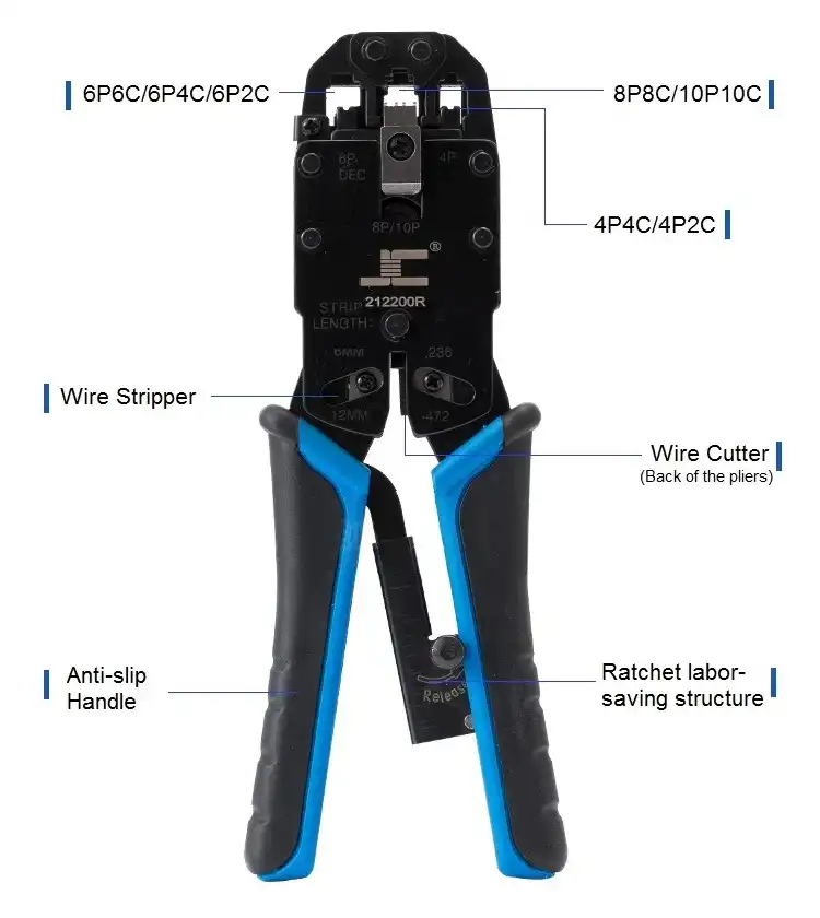 Multi Fungsi 10p10c 8p8c 6p6c Tang Crimping Rj50 Rj48 Rj12 Kristal Kepala Crimping Tool Jaringan Crimping Tool Tang Aliexpress