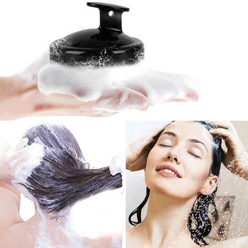 

Comb Handheld Silicone Scalp Shampoo Massage Brush Washing Comb Shower Head Hair Mini Head Meridian Massage Wide Tooth