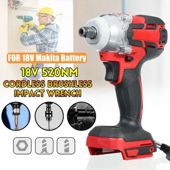 

18V 520Nm Electric Brushless Impact Wrench Instead of Makita Battery Wireless High Hardness Non-spark Drive Impact Wrench
