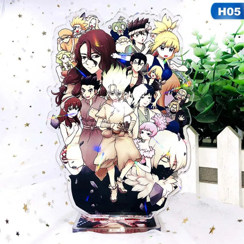 Новая мода японского аниме доктор камень Senku Taiju Tsukasa Yuzuriha фигурка на акриловой подставке модель держатель пластины - Цвет: 5