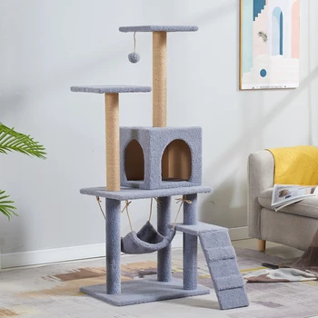 

Stable Small And Medium-sized Sisal Column Lamb Velvet Cat Climbing Frame Cat Litter Cat Jumping Platform Cat Tree Promotion