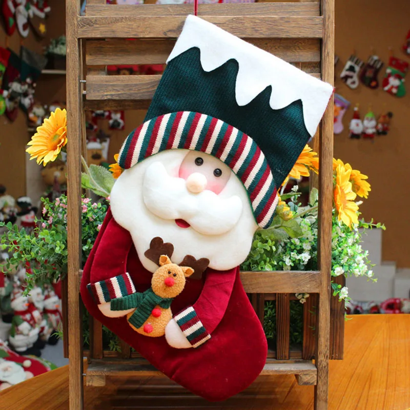

Christmas Stockings Christmas Tree Ornament, Santa Claus Candy Bags Large Hanging Socks for Xmas Decoration
