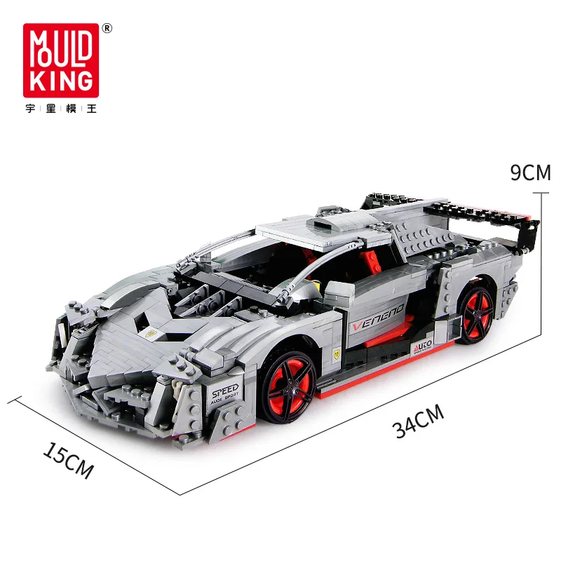 

13110 1170pcs Mould King Technic Series Rambo Poison Sports Car Model Building Blocks Bricks APP remote control education toys