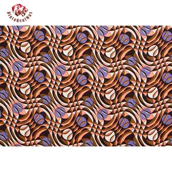 

New African Print Real Wax Fabric For Women Dress Suit 6Yards Full Cotton Ankara Nigerian Veritable Wax Fabric For Sewing SP496