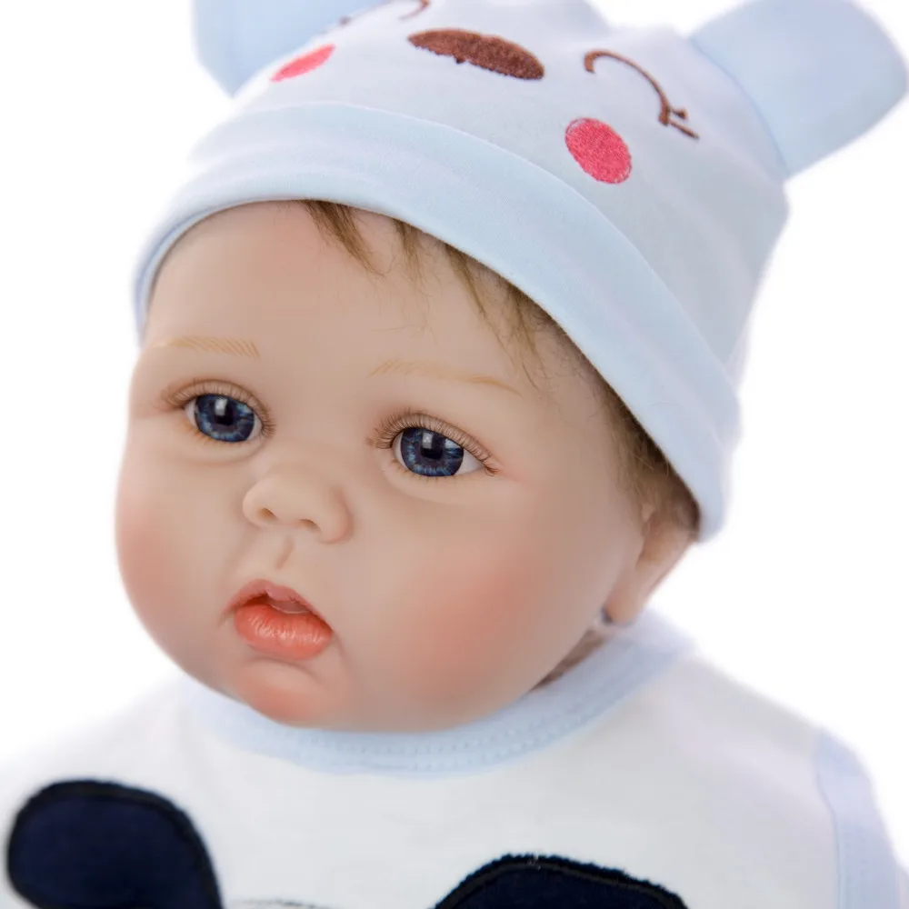 Brinquedo 22 дюймов реалистичные Reborn Младенцы полный силиконовый винил реалистичный мальчик тело Детские куклы с голубыми глазами Дети Спящая игрушка