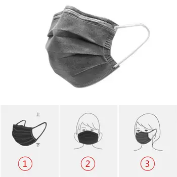 

Disposable Anti-Haze Mouth Mask 3-Layer Activated Carbon Dustproof Face Cover