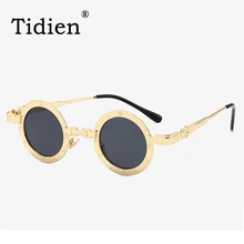 Tidien, маленькие круглые солнцезащитные очки,, Ретро стиль, Ретро стиль, металл, для женщин, люкс класс, новинка, UV400, женские черные солнцезащитные очки, стимпанк 2519