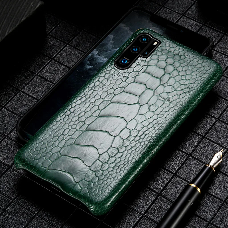 

Genuine Ostrich Foot Leather phone case for Huawei P40 P30 Lite P60 P50 Mate 50 40 Pro Cover For Honor 80 90 70 Magic 5 Pro X9A