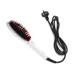 Керамическая электрическая щетка, инструмент для укладки волос, щетка для выпрямления волос, выпрямитель для волос для девушек, расческа
