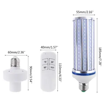 

60W UV Germicidal Lamp LED UVC Bulb E26 Disinfection Light Timing Remote Control 35ED