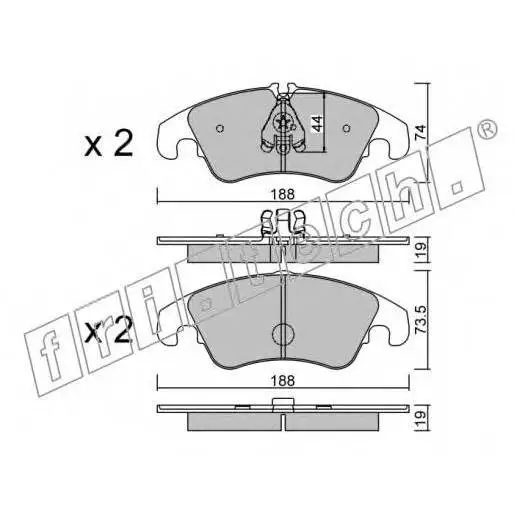 Колодки тормозные дисковые Audi A4/A5/Q5 2.0-3.2 07- fri.tech. 7
