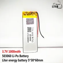 5 шт. литиевая батарея хорошего качества 3,7 в, 1000 мАч, 503060 полимерный литий-ионный/литий-ионный аккумулятор для игрушек, банка питания, gps, mp3, mp4