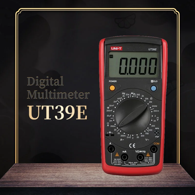 UNI-T UT39E Цифровой мультиметр 4 1/2 ЖК-цифровой мультиметр AC DC Емкость Гц Тестер