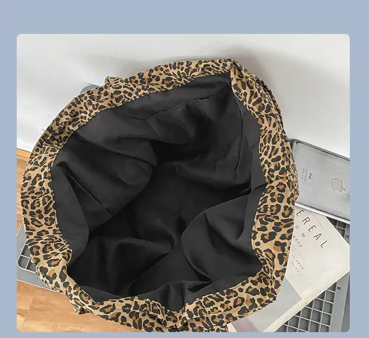 Women Shoulder Bags Canvas Totes Vintage Leopard Large