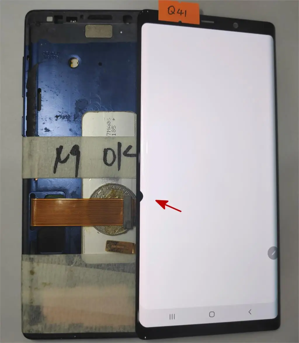 Q41 lcd для samsung Galaxy Note 9 lcd дисплей кодирующий преобразователь сенсорного экрана в сборе N960 N960F N960D N960DS lcd с черным пятном - Цвет: Q41
