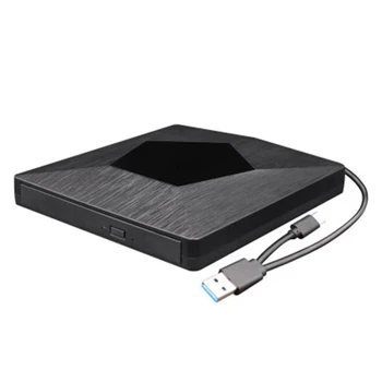 

Type-C USB 3.0 External CD DVD Drive, Slim Portable CD/DVD-RW Burner Reader with Reader & USB-Stick Port for Laptop PC Windows 1