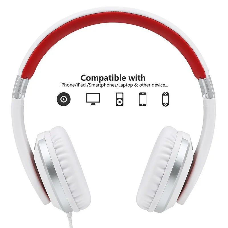 FOOVDO HD Sound Wired Headphones 3 5mm Cable Headsets Bass HiFi Sound Music Stereo Earphone Call Headset PC Game Music