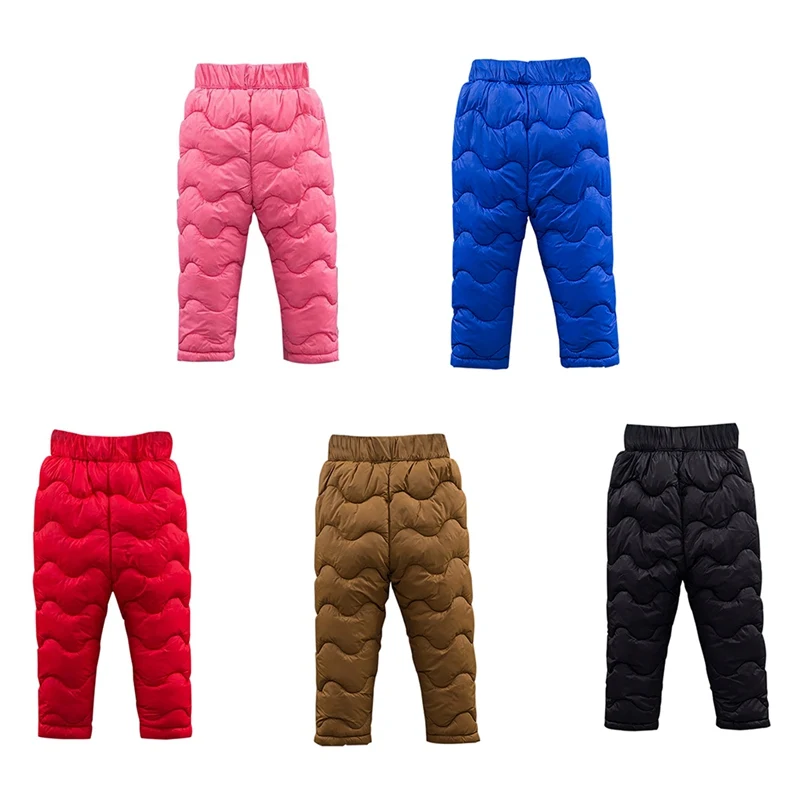 Теплые мягкие зимние штаны для маленьких мальчиков и девочек Однотонные Спортивные Теплые повседневные брюки с принтом штаны для малышей