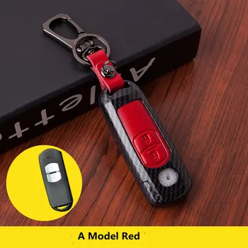 

Carbon Leather Fits Car key case keyfob For Mazda 2 3 5 6 8 Axela Atenza CX3 CX4 CX5 CX7 CX9 RX MX-5 Miata Remote Car styling