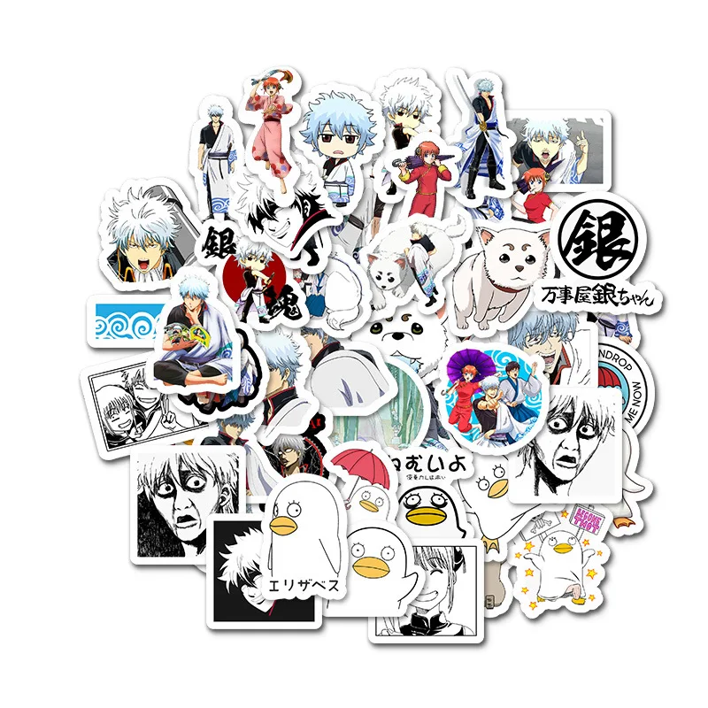 10/50Pcs Funny Anime GINTAMA Stickers Cartoon Toys For Children Motorcycle Luggage Laptop Bicycle Skateboard Pegatinas Sticker
