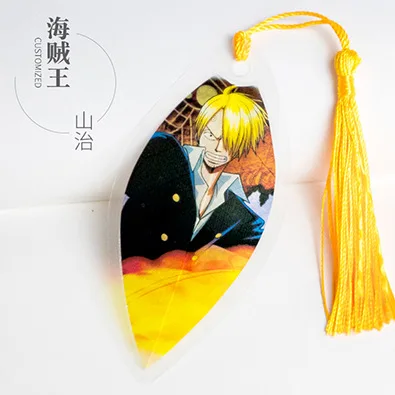 Аниме one piece лист форма закладки книги водонепроницаемый прозрачный ПВХ пластиковая Закладка Красивая Книга знаки Подарок - Цвет: Белый