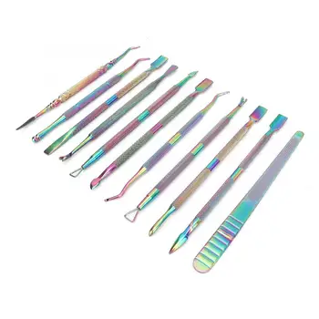 

Cuticle Pushers 11pcs Professional Dead Skin Remover Fork Nail File Gel Polish Pusher Manicure Tool Set Cuticle Remover