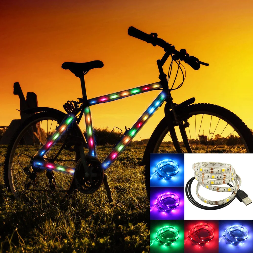 USB Водонепроницаемый светодиодный светильник гибкая лента RGB SMD 5050 1 м 2 3 диод 5 в