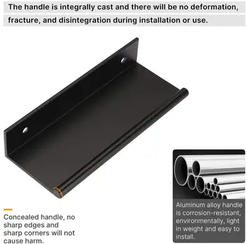 

Goldenwarm Cabinet Handles Black Drawer Pulls Cabinet Handles Edge Pulls Finger Pulls for Kitchen Concealed Furniture Handware