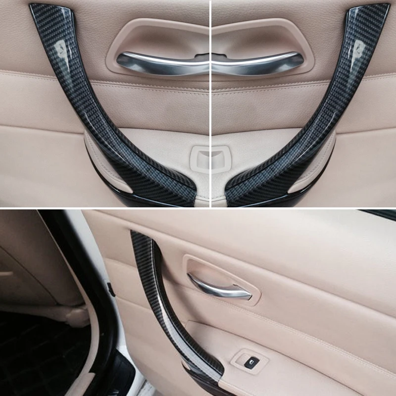 RHD LHD интерьер автомобиля пассажирская дверь из углеродного волокна стиль Потяните Ручка Комплект для BMW 3 серии E90 E91 E92 316 318 320 325 328i