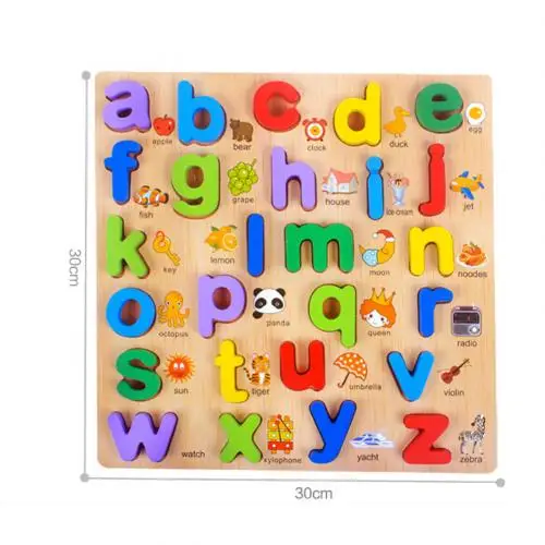 Lowercase Letter Деревянная головоломка для детей, игрушки для детей, Обучающие Игрушки для раннего развития - Цвет: Lowercase Letter