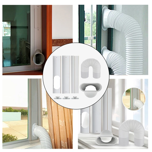  Kit de ventana de aire acondicionado portátil, kit de ventana  deslizante vertical/horizontal ajustable para unidad de CA, kit de  ventilación de ventana de CA, sello de ventana de CA adecuado para 