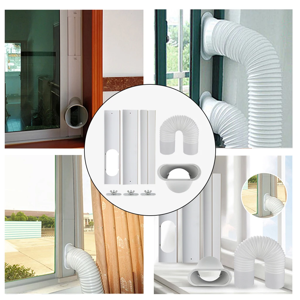 Window Plate Kit Mobile Air Conditioners Sliding Window Seal Kit Multipurpose Window Vent for Portable Air Conditioner 15CM Exhaust Tube 