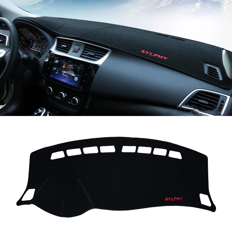 Black side Для Nissan Sentra Sylphy 2013 приборной панели автомобиля крышка коврик с рельефом козырек от солнца для ковров анти-УФ аксессуары - Название цвета: Black side