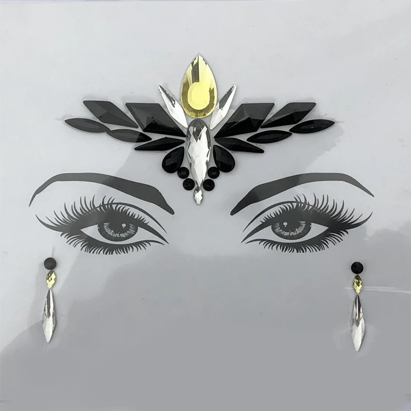 Adhesive Face Gems Rhinestone Temporary Tattoo Jewels music Festival Party Body Glitter Stickers Flash Temporary Tattoos Sticke