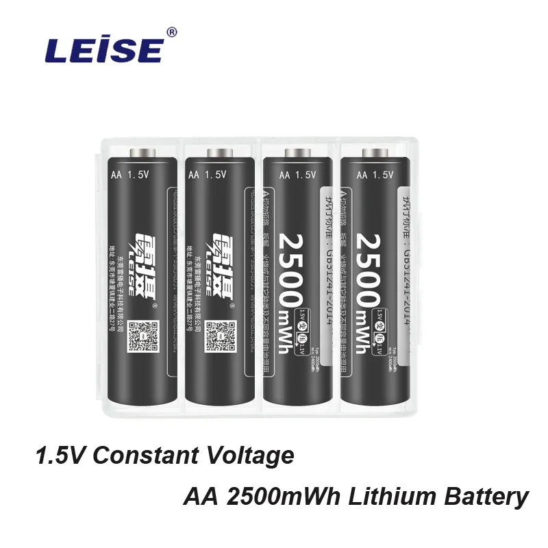 

Leise 4pcs 1.5V AA lithium Battery 2500mwh 2a Li-ploymer Rechargeable batteries li-ion High capacity with Battery case For Toy