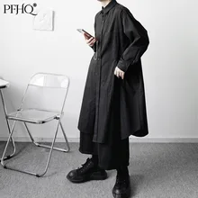 PFHQ – chemise ample de couleur unie pour hommes, nouvelle mode japonaise, déconstruite, avec fente neutre asymétrique, printemps et automne, 21E4226, 2021