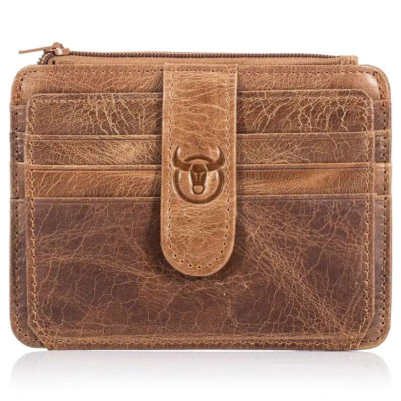 

BULLCAPTAIN Men Wallet Business Card Holder leather pickup package bus card holder Slim leather multi-card-bit 01