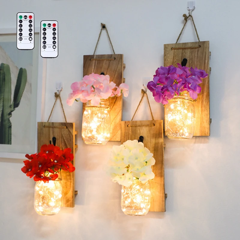 LED string lights fairy wedding party light battery-powered room decoration wall remote control flower | Освещение