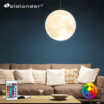 

16 Colors Led Moon Lamp USB Rechargeable Decorative Lights 3D Print Led Moon Light Hang Ceiling Lamp Dimmable Lamps Night Lights