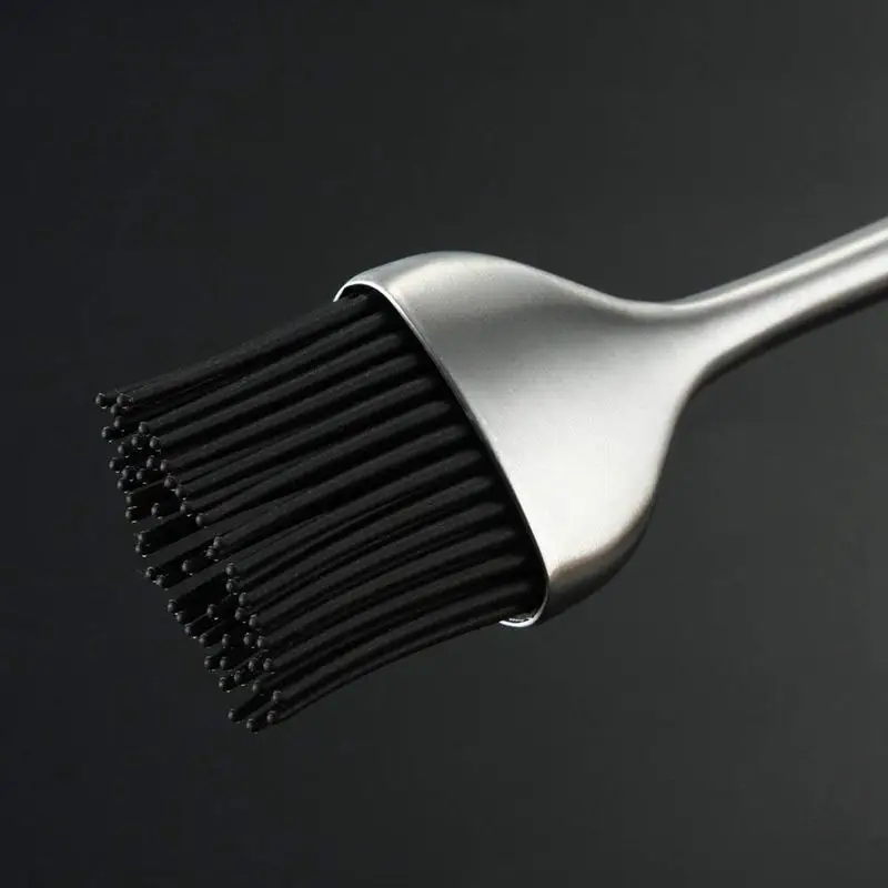 Сверхмощный кисточка для смазывания гриля силиконовые щетинки зубной щетки с 12 дюймов Нержавеющая сталь ручка делают гриля легко
