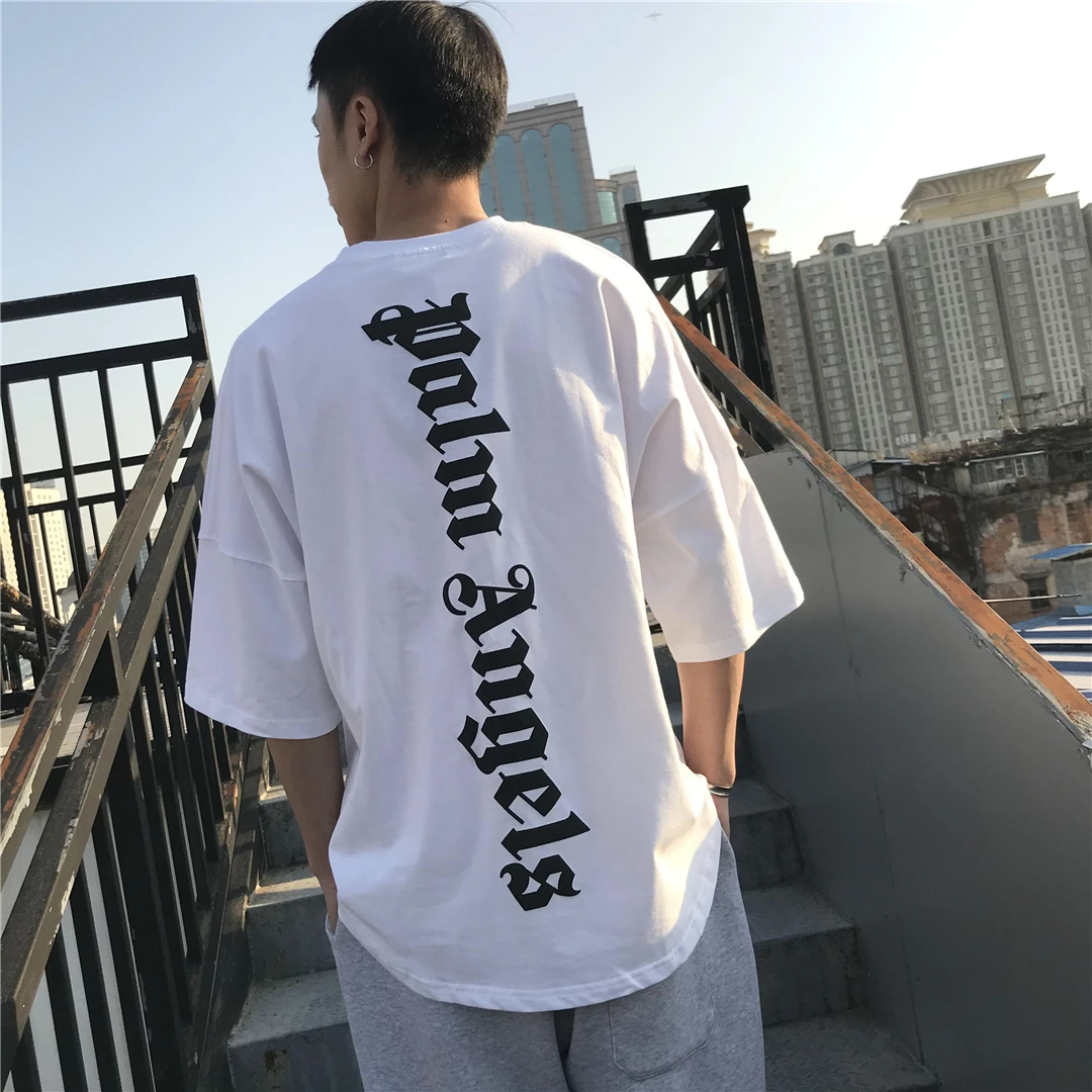 Palm Angels Vertikal Bergaris Huruf 