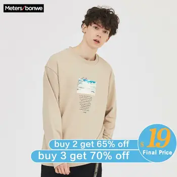 

Metersbonwe 2020 New Spring Sweatshirt Men Handsome Loose Printing Sweatshirt Fashion Men's Skateboard Sweatshirts