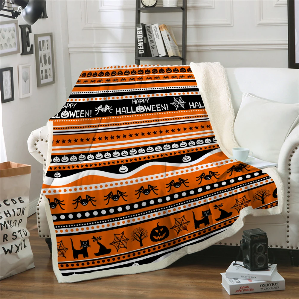 Halloween Sherpa Fleece Blanket Spider Plush Throw Blankets For Kids Adult Thin Soft Drop Shipping Blankets Aliexpress