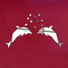 Amazon Горячая зеркальный Стикер Дельфин пары зеркальный PS стикер дом Свадебный дом украшение наклейка s искусственный акрил W