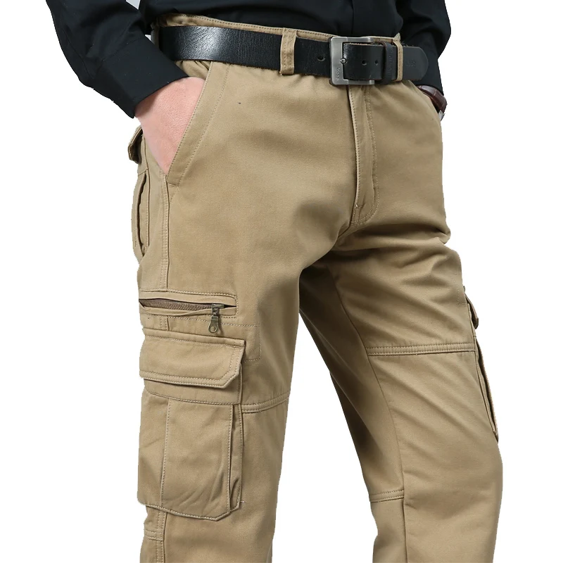 Cotton Trousers Overalls Plus-Size Loose Outdoor-Long Mens Casual Four-Seasons Multi-Pocket