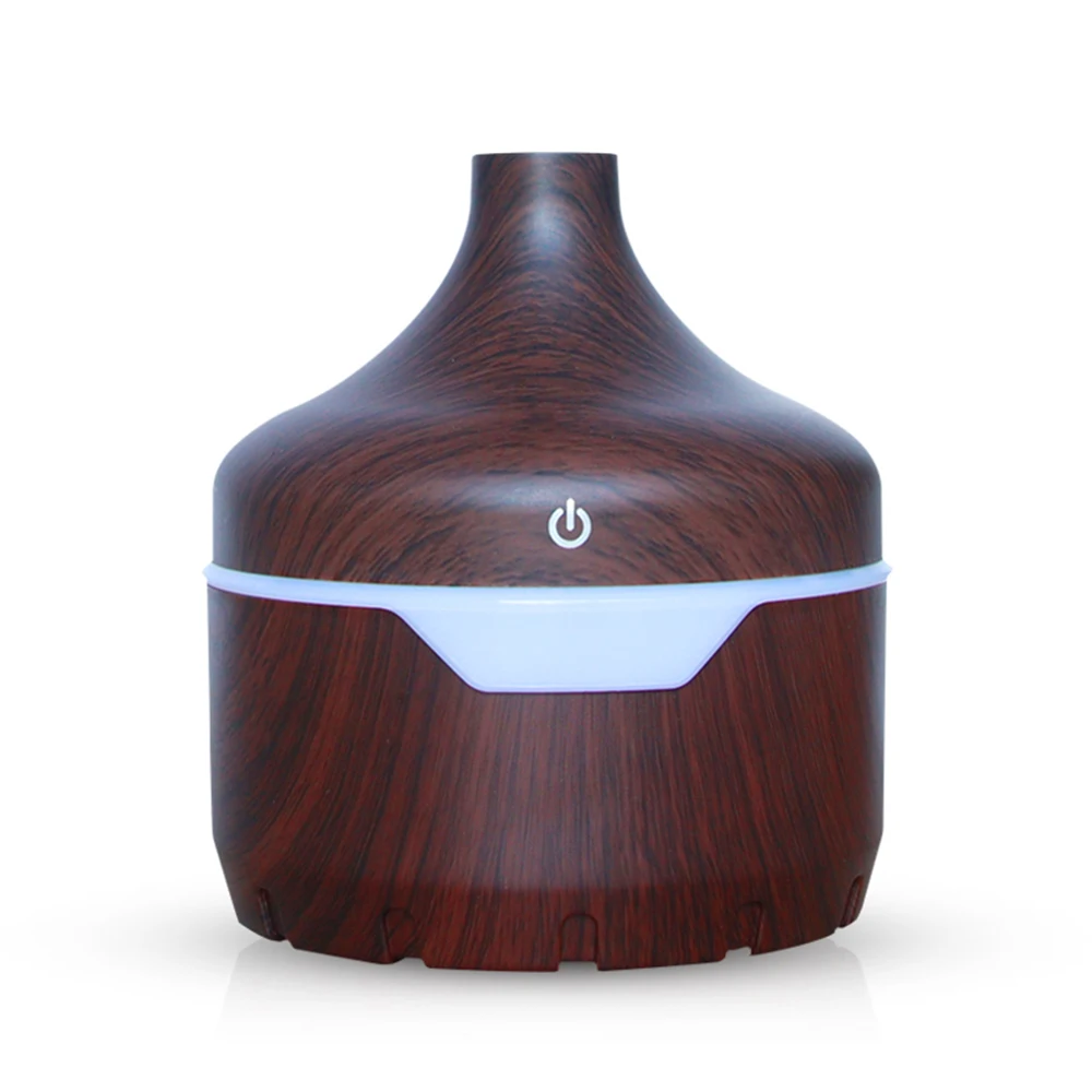 

300ML USB Low Noise Wood Grain Humidifier Essential Oil Humidifier with 7 Gradient LED Lights of home bedroom office yoga