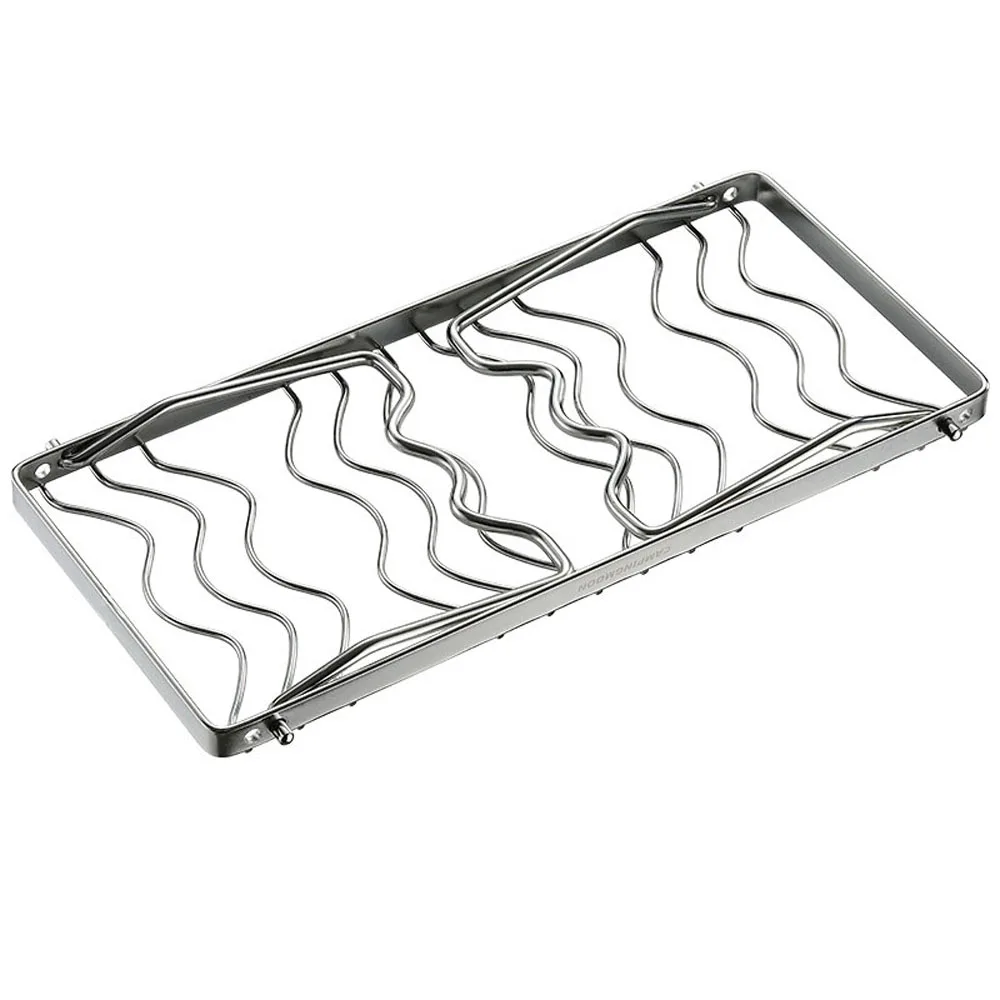 CAMPINGMOON 20KG Outdoor Camping Barbecue BBQ Cooking Stainless Steel Foldable Mini Stoves Rack Two Levels of Height | Спорт и