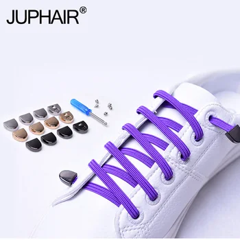 

1 set shoeless shoelaces with elastic metal Lace buckle Round Flat shoelaces kids shoes adult shoelace laced shoes buckle anchor