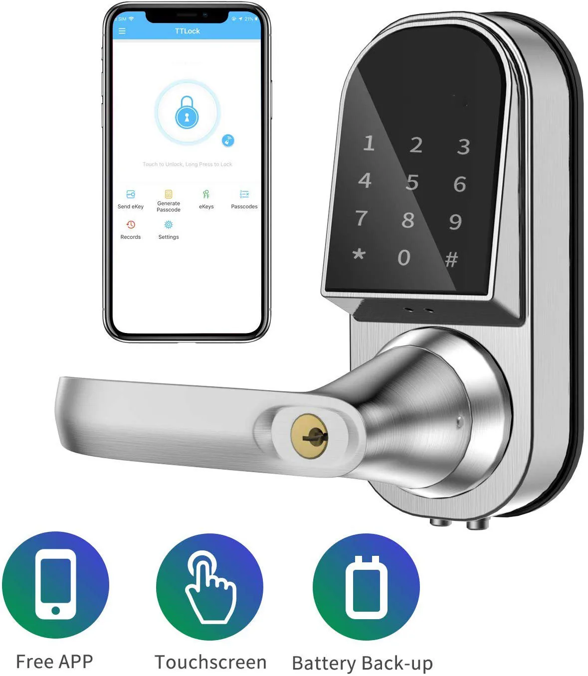 

Smart Lock Keyless Entry Door Lock Deadbolt Digital Electronic Fingerprint Bluetooth Door Lock with Keypad Auto Lock for Home