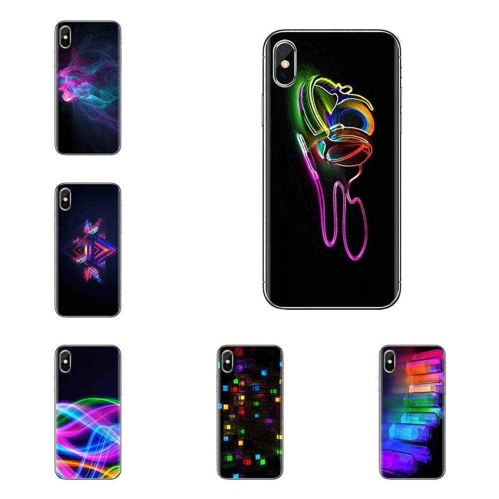 Абстрактные неоновые мягкие прозрачные чехлы для iPod Touch Apple iPhone 4 4s 5 5S SE 5C 6 6S 7 8 X XR XS
